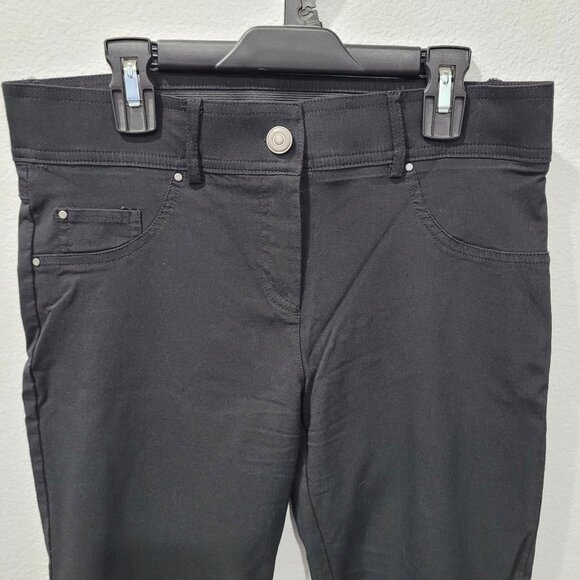 Womens 89th & Madison Black Stretch Capri Pants with Elastic Waist Size 6P - Picture 2 of 10